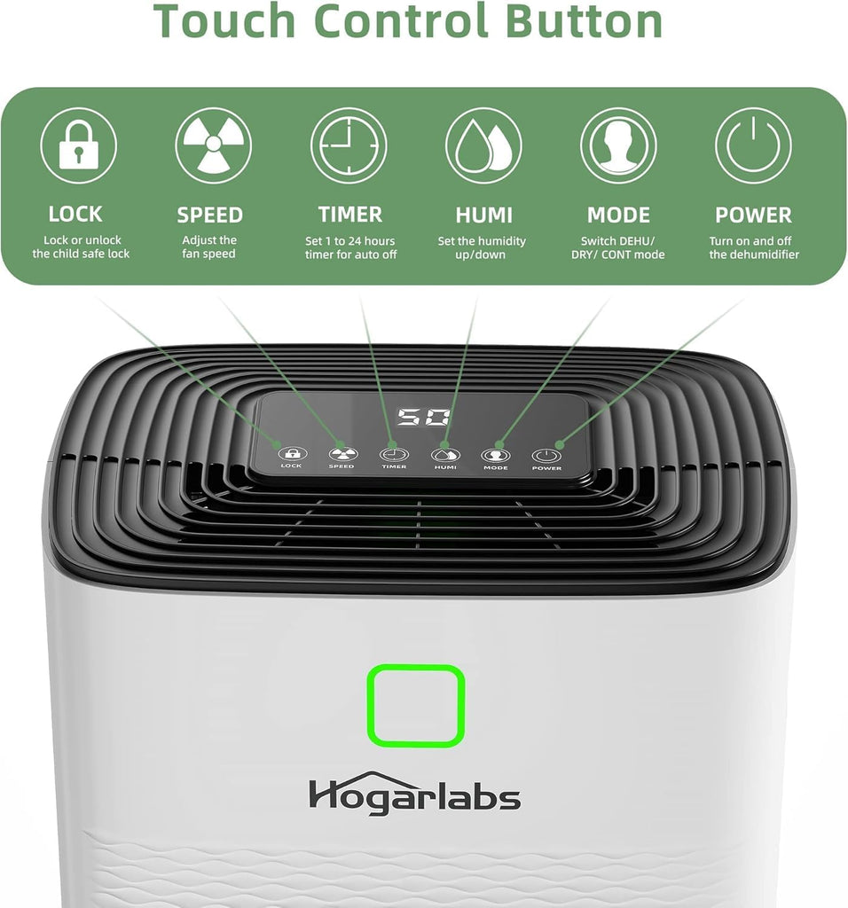 30 Pint Dehumidifiers for Home and Basements, with 3 Working Modes, Overflow Protection