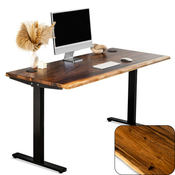 Walnut Solid Wood Standing Desk with Natural Live Edge, W60 x D27