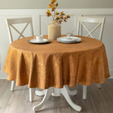 Tablecloth, Countryside Leaves Damask Fabric Table Cloth for Fall, Harvest & Thanksgiving (Amber, 70