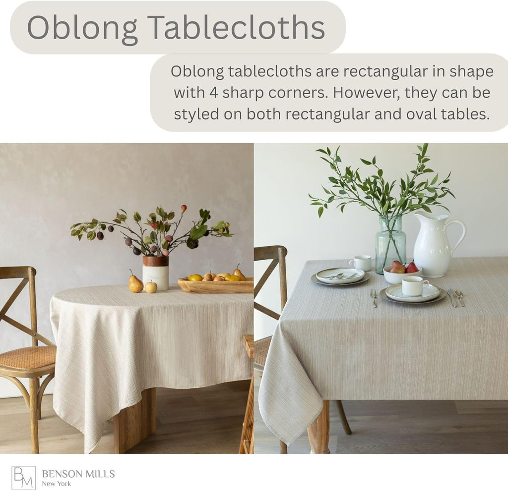 Cameron Textured Fabric Table Cloth, for Everyday Home Dining, Parties, Weddings & Holiday Tableclot