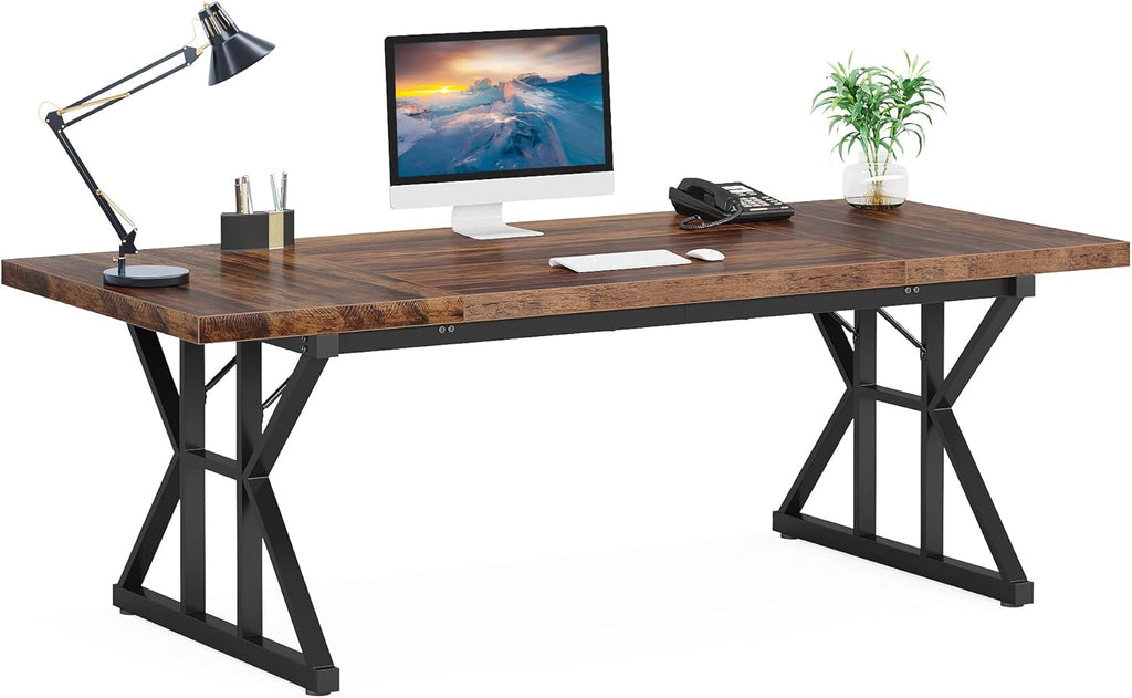 70.8-Inch Executive Desk, Large Computer Office Desk Workstation