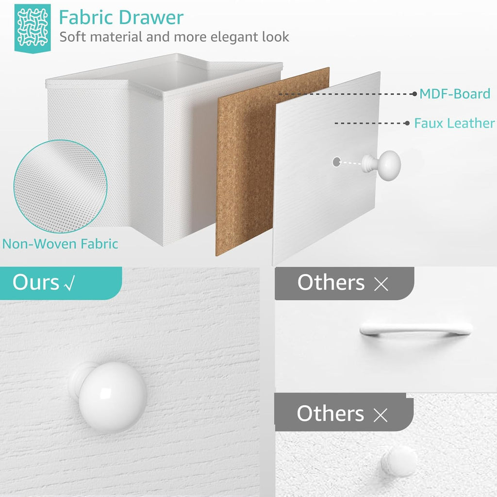 Changing Table Dresser with 4 Fabric Drawers and Open Shelf, Baby Dresser with Changing Table Top Diaper Changing