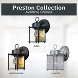 1161-RP Porch Outdoor Wall Lantern Sconce, 8in H, Rust Patina