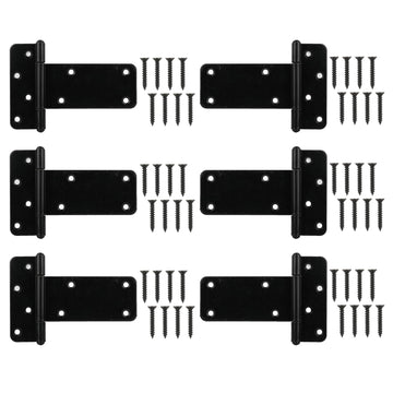 5 in T-Strap Shed Door Hinges 260 Lbs Capacity, 6 Pack Heavy Duty Gate Hinge