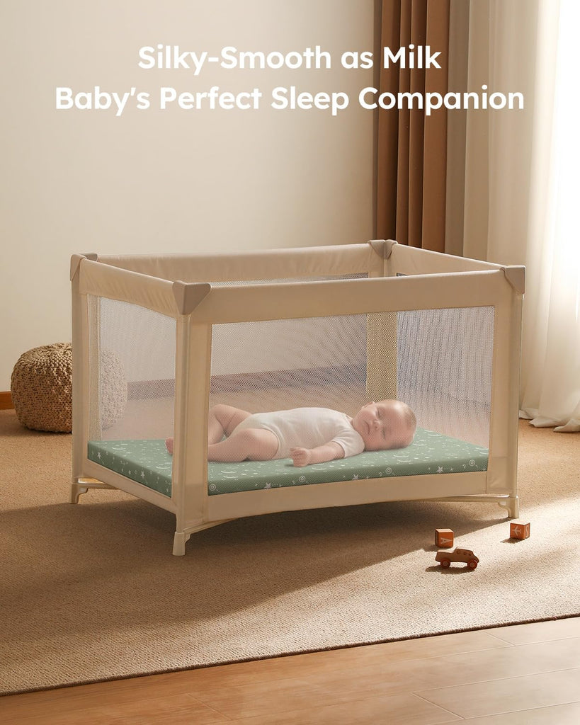 Pack and Play Sheets Fitted 3 Pack, Mini Crib Sheets for Pack N Play Mattress Stretchy Portable Playard Sheets, Soft