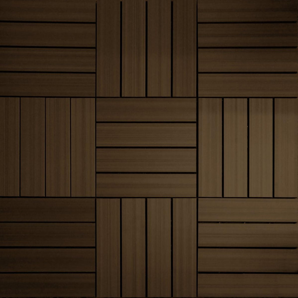 QD-PK-WN Ultra Shield Composite Quick Deck Tile, 12 x 12-Inch, Walnut, Pack of 10