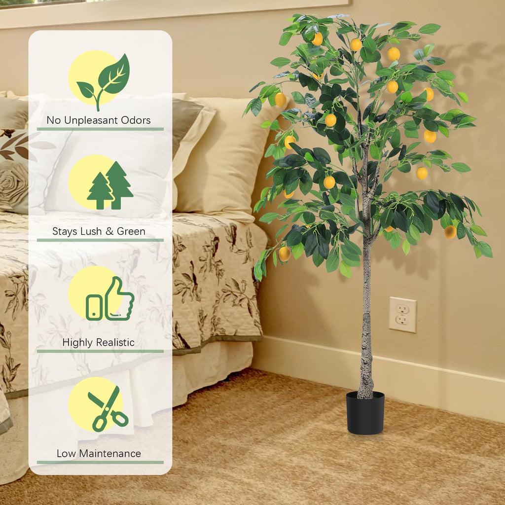5FT Artificial Lemon Tree, Indoor Outdoor Home Decor
