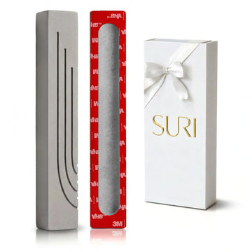 4" Gray Concrete Mezuzah Case with Non Kosher Scroll for Door