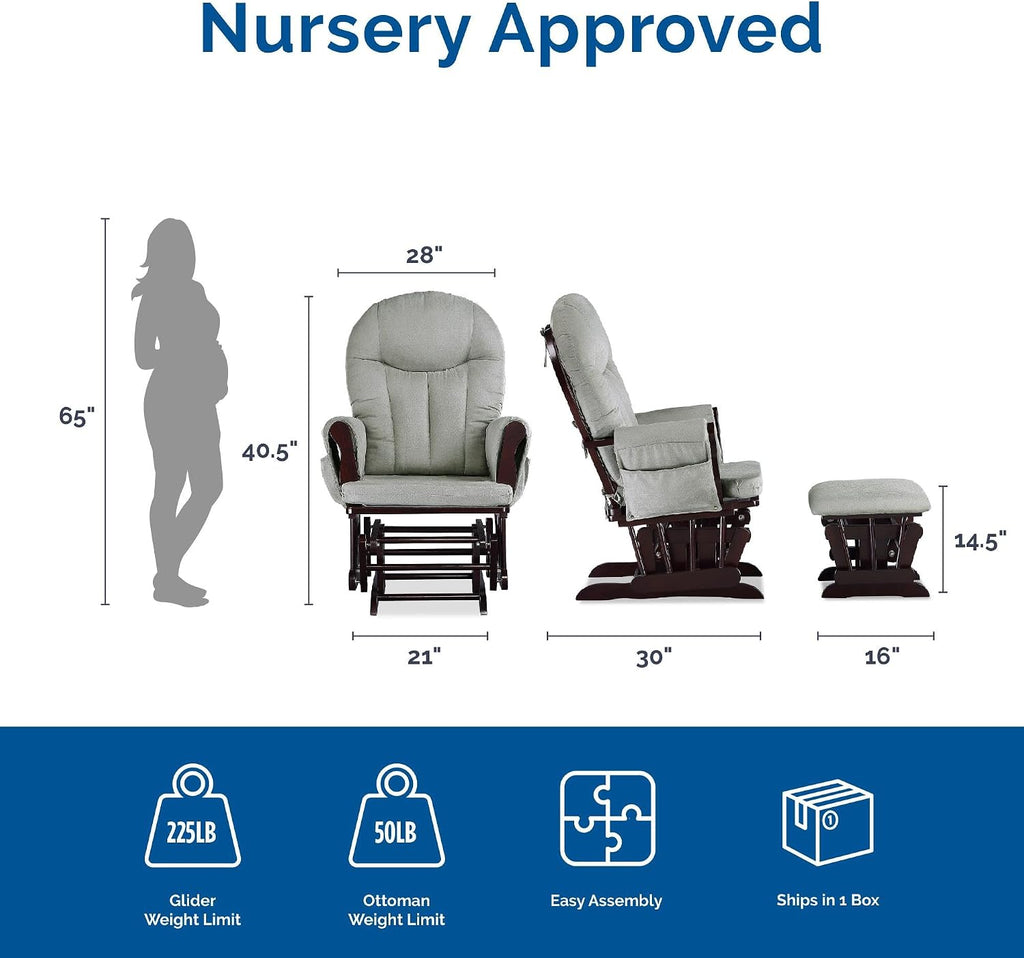 Nursery Glider & Ottoman, Espresso