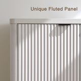 65" Buffet Cabinet with Storage, Fluted Credenza Sideboard with 4 Doors & Adjustable Shelves