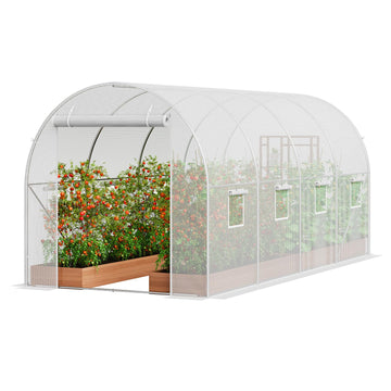 Walk In Tunnel Greenhouse 14.6x6.4x6.3 Ft Galvanized Steel Frame