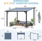 10’ x 10’ Gazebo, Wall Mounted Gazebos Pergola on Clearance, - Image 3