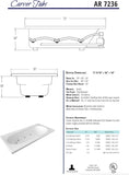 Tubs - AR7236 - Soaking White Rectangle Modern Acrylic Bathtub - 72"L x 36"W x 18"H - Builtin Armrest