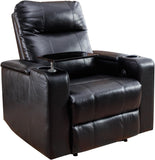 ANJ Power Recliner Chair with USB Ports, Faux Leather Home Theater Seating with Swivel Tray Table