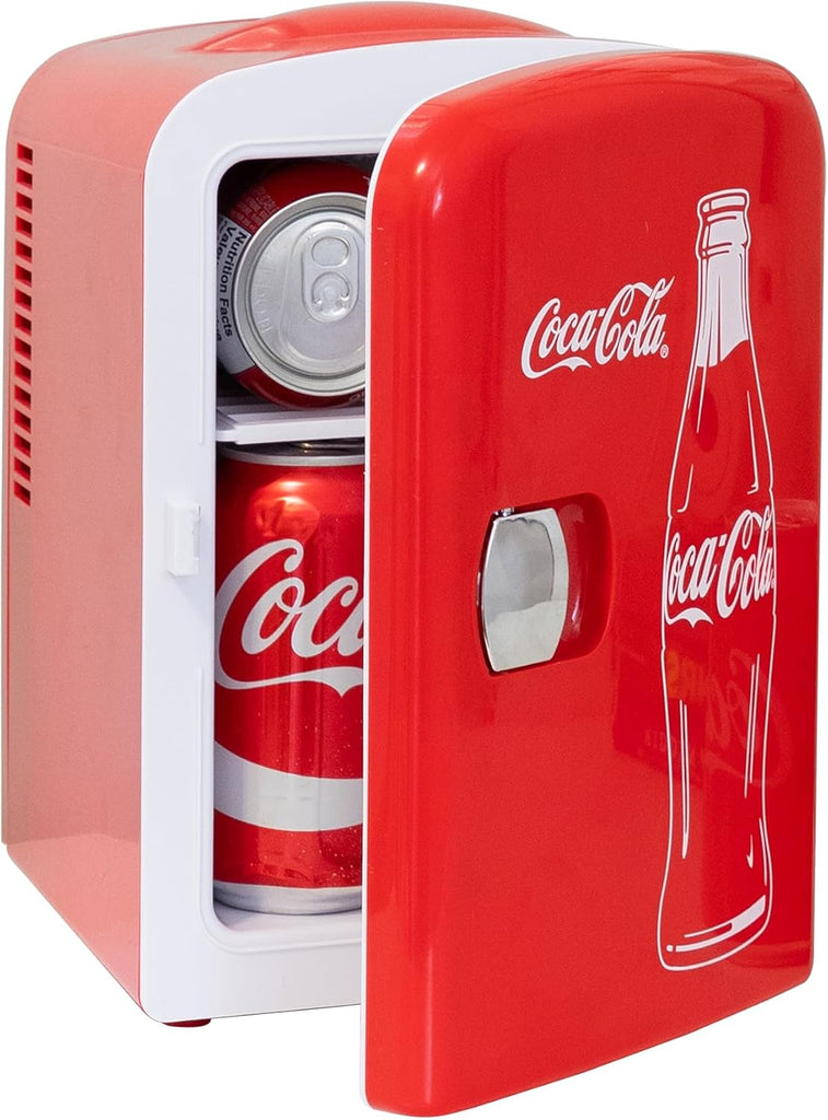 Mini Fridge for Bedroom Cosmatic Office 4L Small Refrigerator 6 Can Mini Dorm Fridge Portable Cooler 12V DC 110V AC