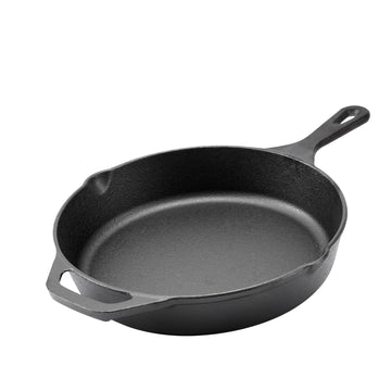 12-Inch Cast Iron Skillet, Helper Handle & Dual Pour Spouts