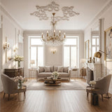 33.5'' Large PU Ceiling Medallion Combination Decorative 2.36'' ID French Style Chandelier Base Ceiling Medallion for