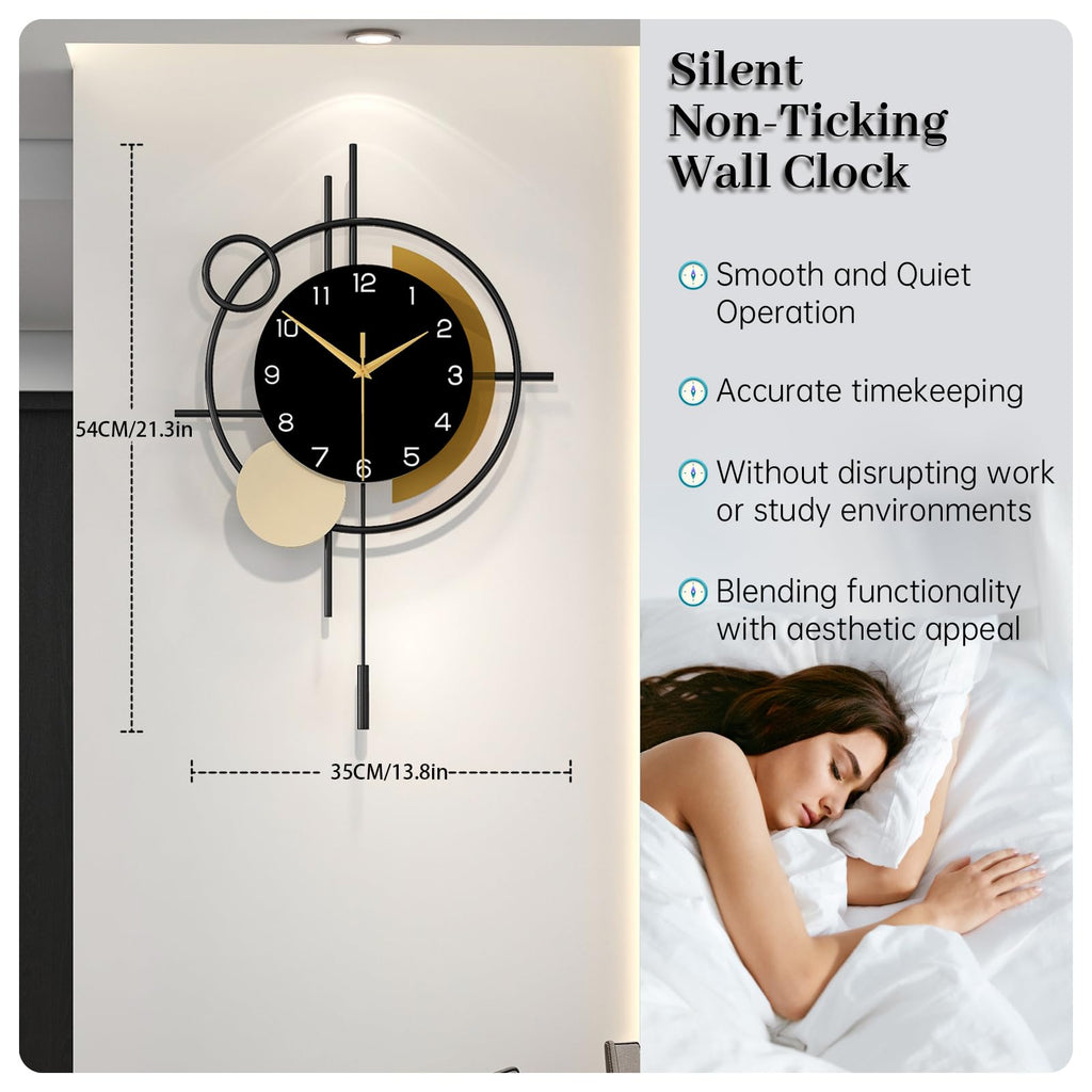 Wall Clock Decor Modern Clock Pendulum Silent