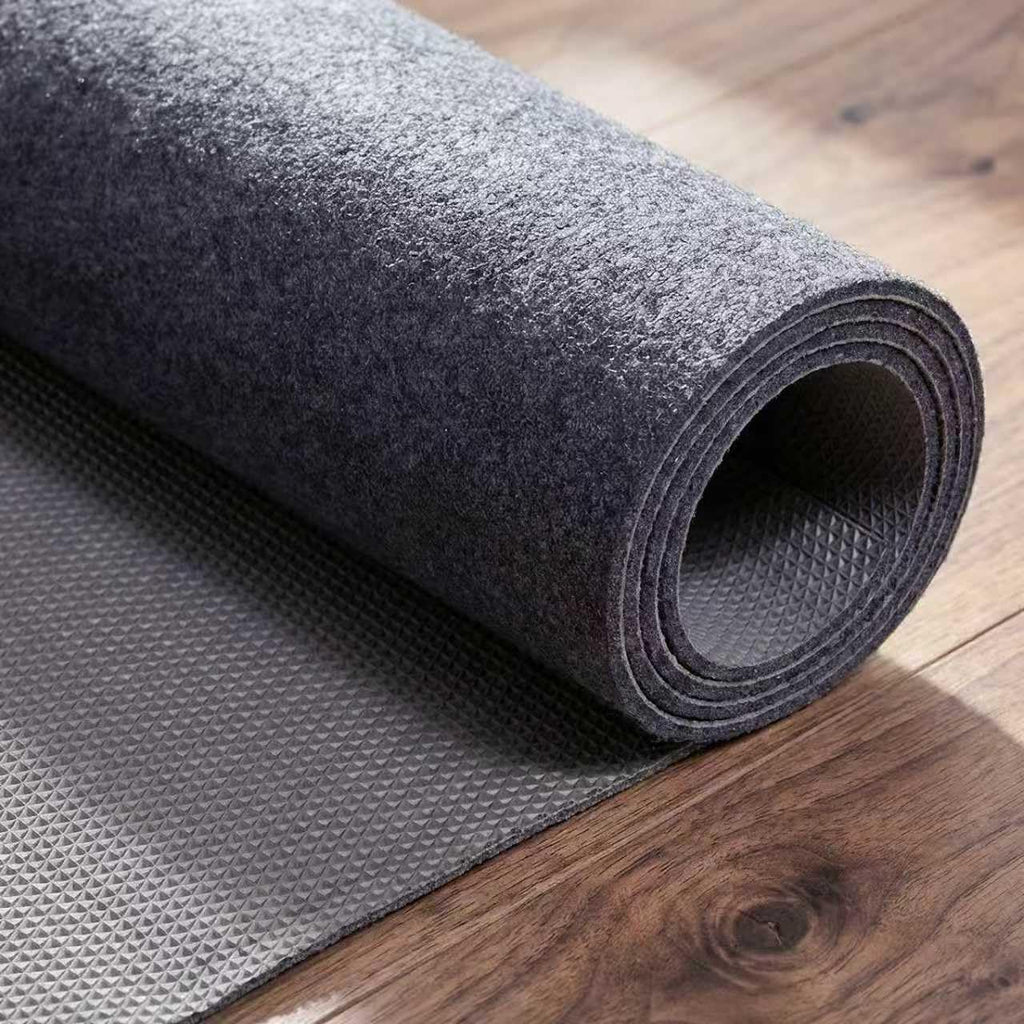Non-Slip Rug Pad 6' x 9' - Felt & Rubber Underlay in Dark Gray, Waterproof & Grippy for Hardwood, Tile, Laminate - Set of 54
