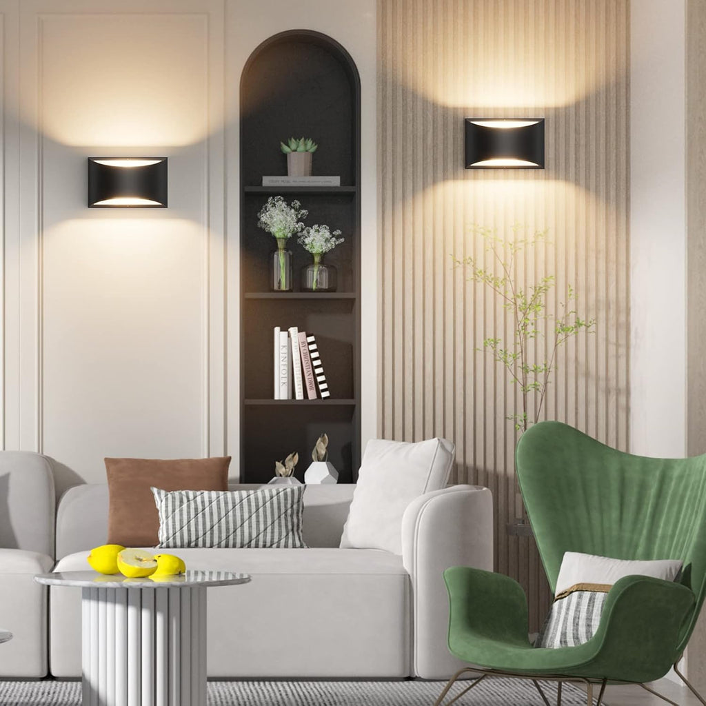 Black Modern LED Wall Sconce Indoor Wall Lights 1 Pack Hardwired Up and Down Wall Mount Light Bedroom Hallway