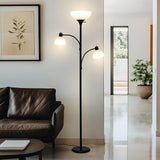 Sky Dome Double LED Floor Lamp, Torchiere Super Bright Floor Lamp with 2 Reading Lamps & Offices