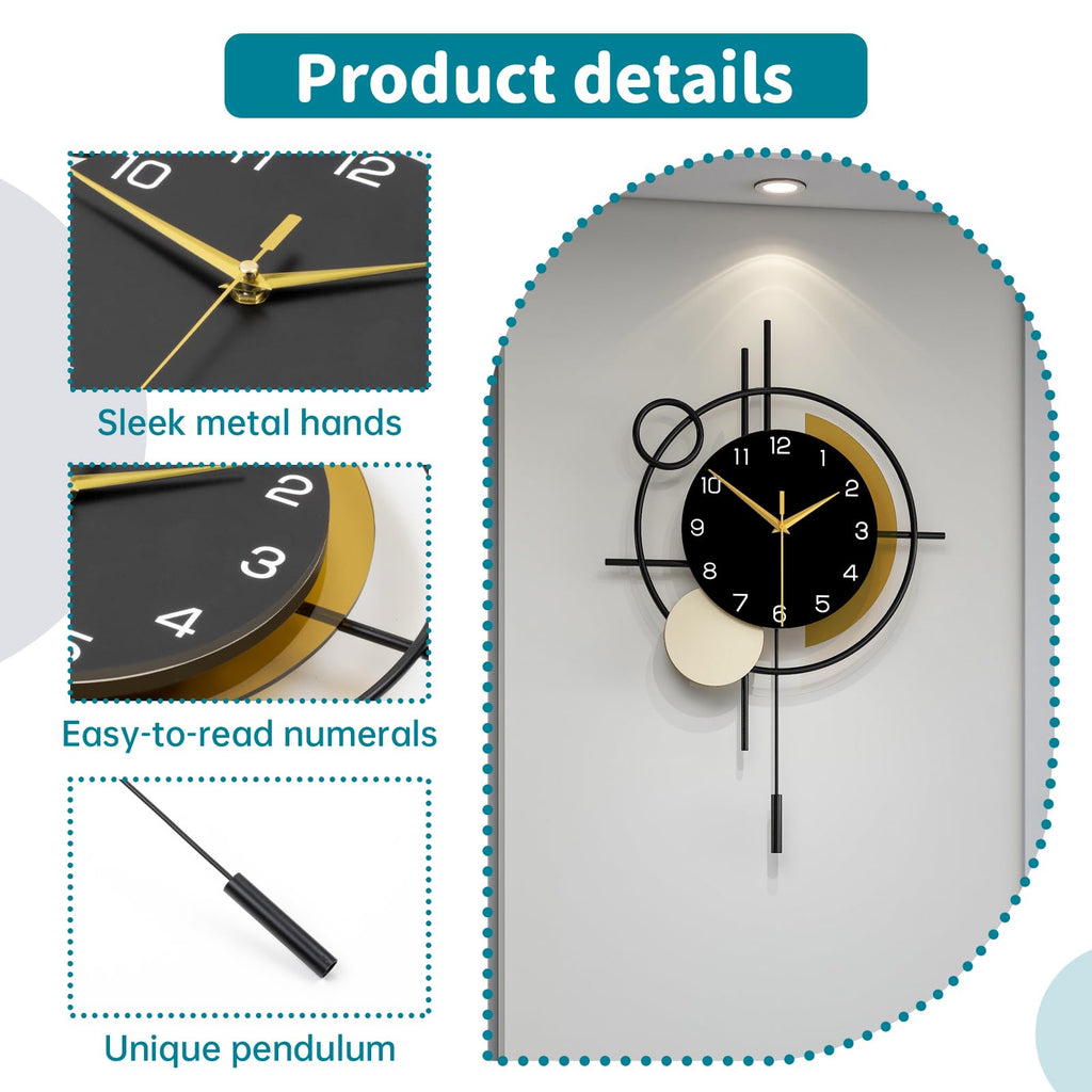 Wall Clock Decor Modern Clock Pendulum Silent