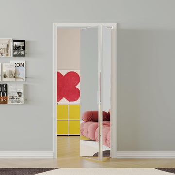Bifold Doors, 36" x 80" Mirrored Closet Door with Complete Hardware