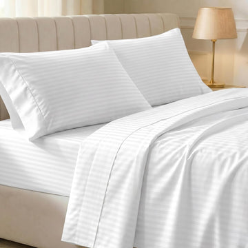 Soft 100% Cotton Sheet Set, 400 TC Good Housekeeping Award Winner, Silky Smooth Sateen Weave with Deep Pockets