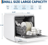Portable Countertop Dishwasher with Large Capacity - No Installation Needed