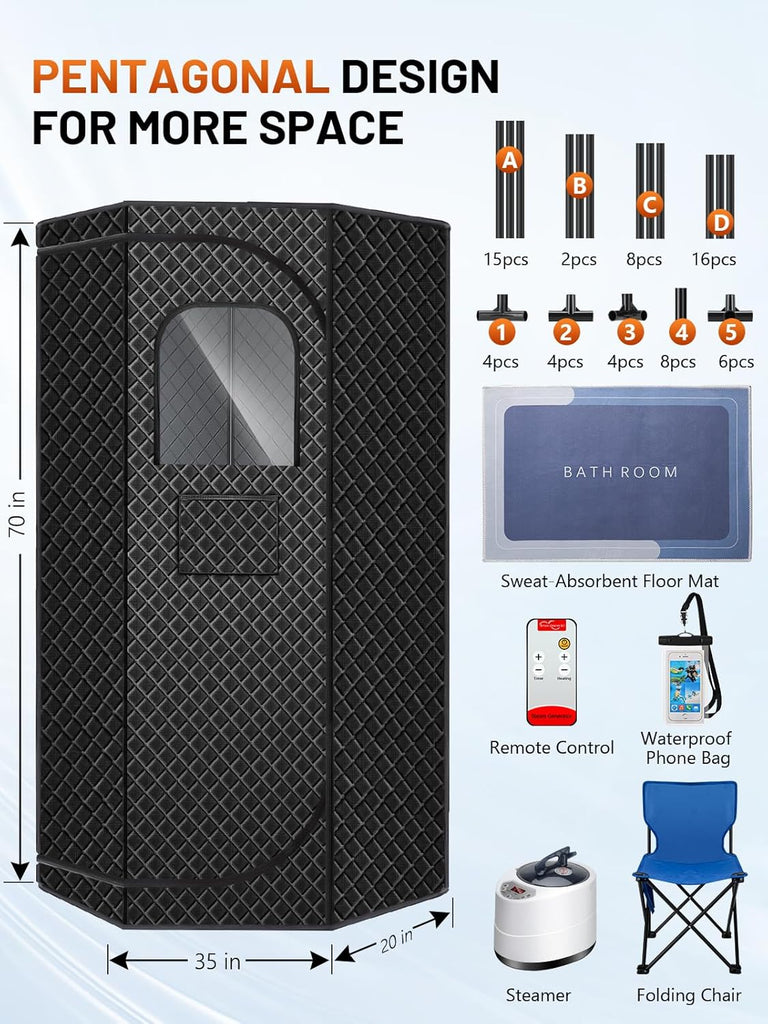 Portable Steam Sauna for Home, Portable Sauna Box Full Body for Home with 9 Adjustable Heat Levels