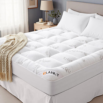 Full Bamboo Viscose Cooling Mattress Topper, White