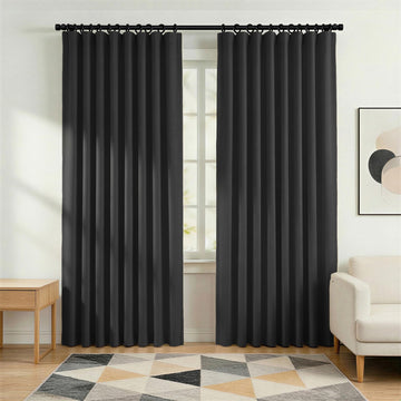 Blackout Curtains Room Darkening Curtains Ceiling Door Curtain(Black Drape 1 Panel, W52 x L84