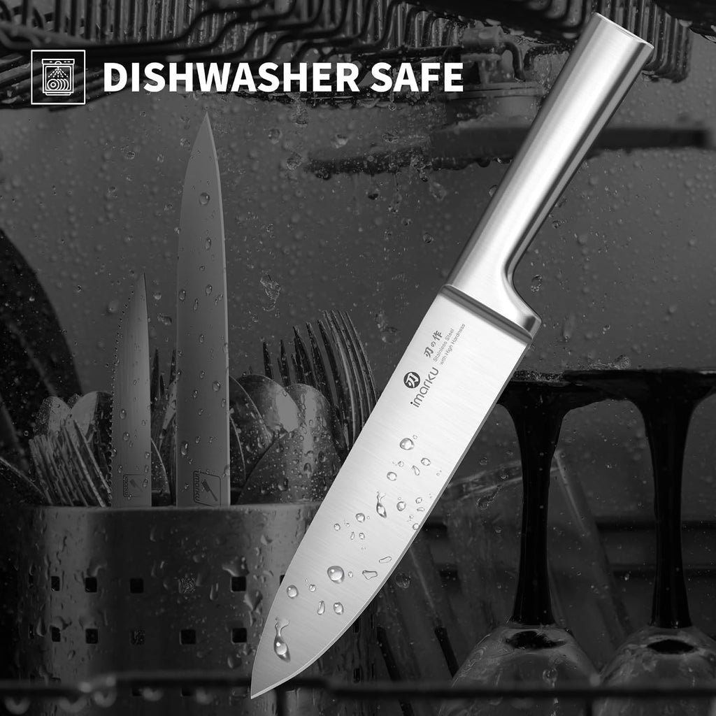 15-Piece Knife Block Set Built-in Sharpener, Japanese High Carbon Stainless Steel Kitchen Knife Set, Dishwasher Safe