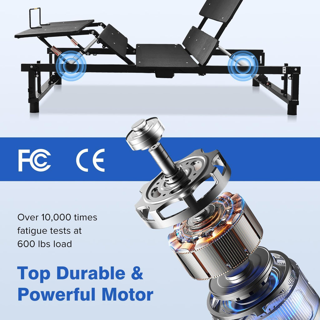 Adjustable Bed Frame, Head and Foot Lift, Ergonomic Electric Bed Base, Head and Foot Incline, Zero Gravity Bed