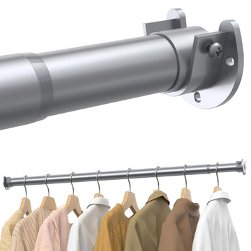 Closet Rod, Closet Rods for Hanging Clothes, 17-69in, Silver