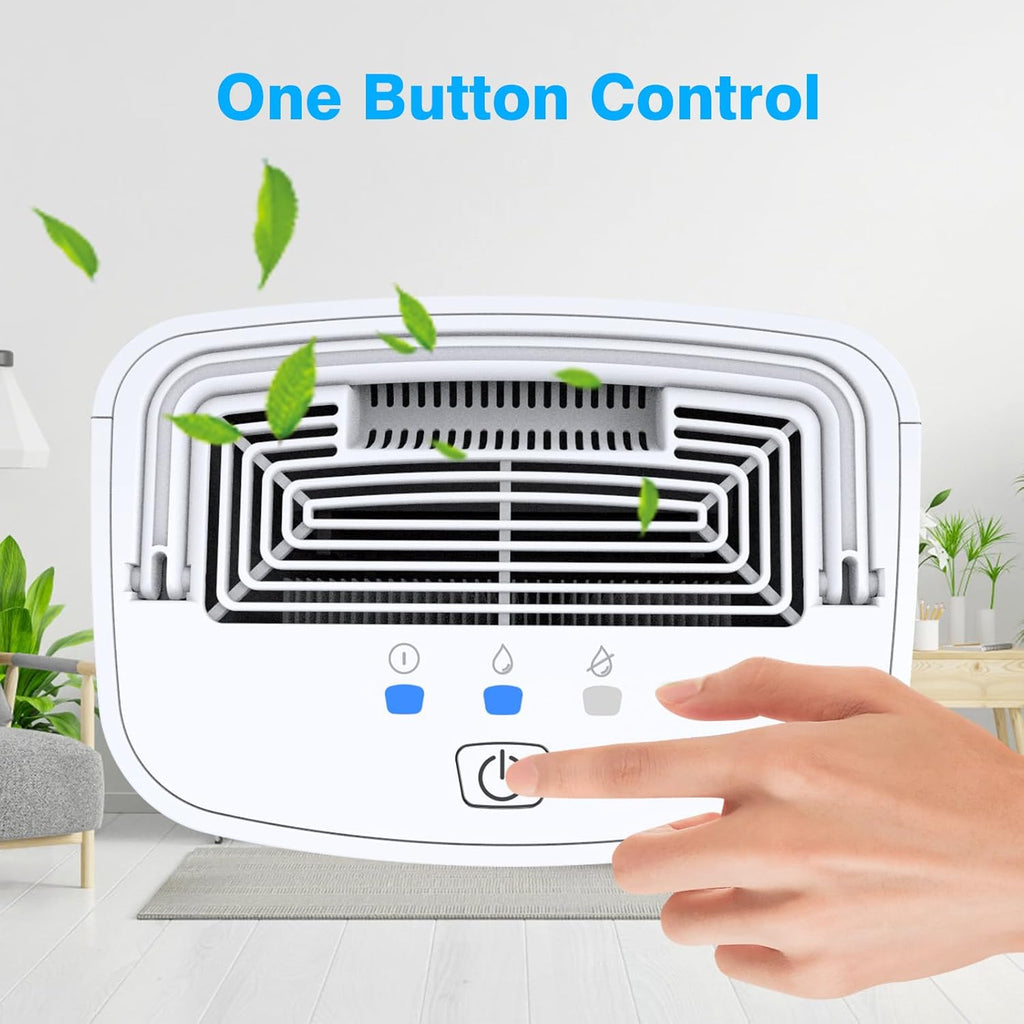 Dehumidifier 68oz(2000ml) Small Dehumidifier with Drain Hose for Up to 650 sq.ft Ultra Quiet Mini Portable Air for