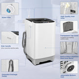 Portable Washing Machine, 20Lbs Capacity Full-Automatic Portable Washer, 2.8Cu.ft Washer and Dryer Combo with Drain