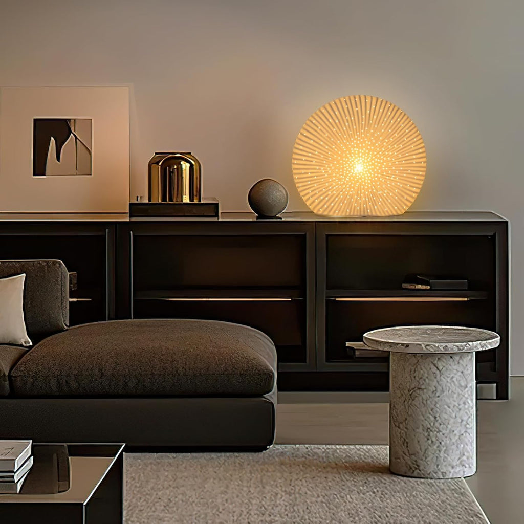 10.5"Modern Ceramic Table Lamp,White bedside table lamp, night Lamp,Decorative Lamp,Ambient lighting,Artistic lamp