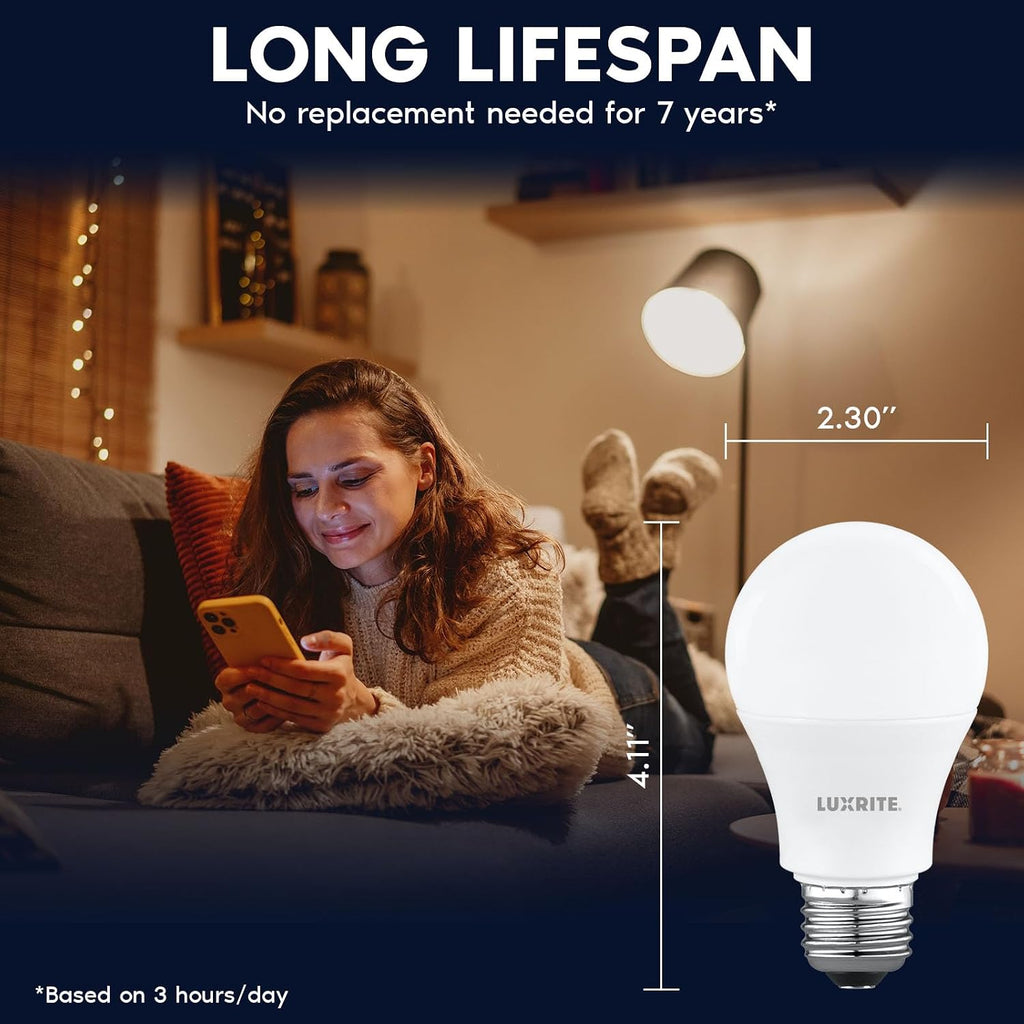 A19 LED Light Bulb 75 Watt Equivalent, 3000K Soft White, 1100LM, Non-Dimmable, Standard LED Light Bulbs, 9.5W, E26 (8 Pack)