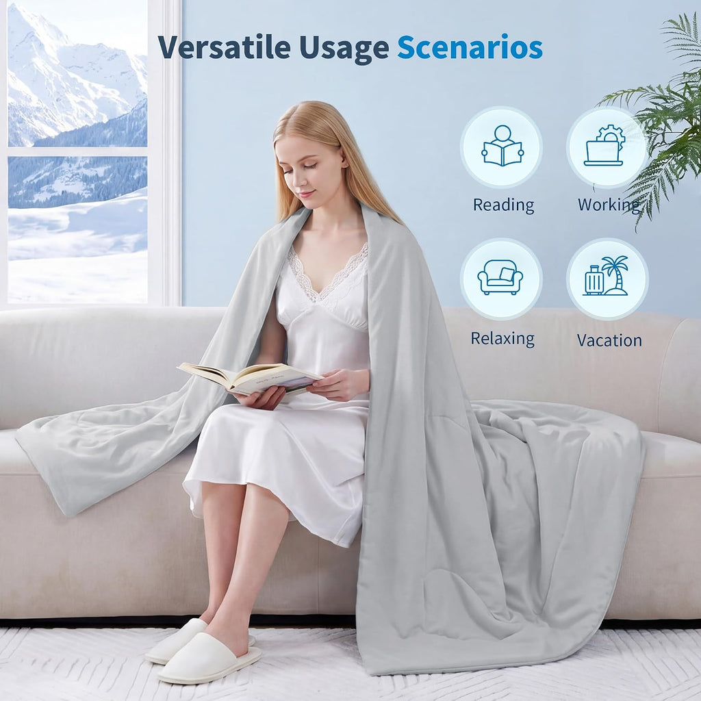 Cooling Comforter Twin, Cooling Blanket for Hot Sleepers Lightweight Summer Blanket with Double-Sided Cold Tech