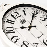 Oval Wall Clock Metal 16 inch Large Battery Operated Retro Wall Clock Old-Fashioned Antique Design Rustic Vintage