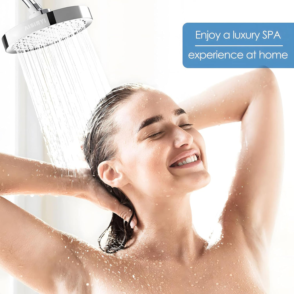 High Pressure Rainfall Shower Head, 6 Inches Luxury Modern Showerhead with Perfect Adjustable Replacement