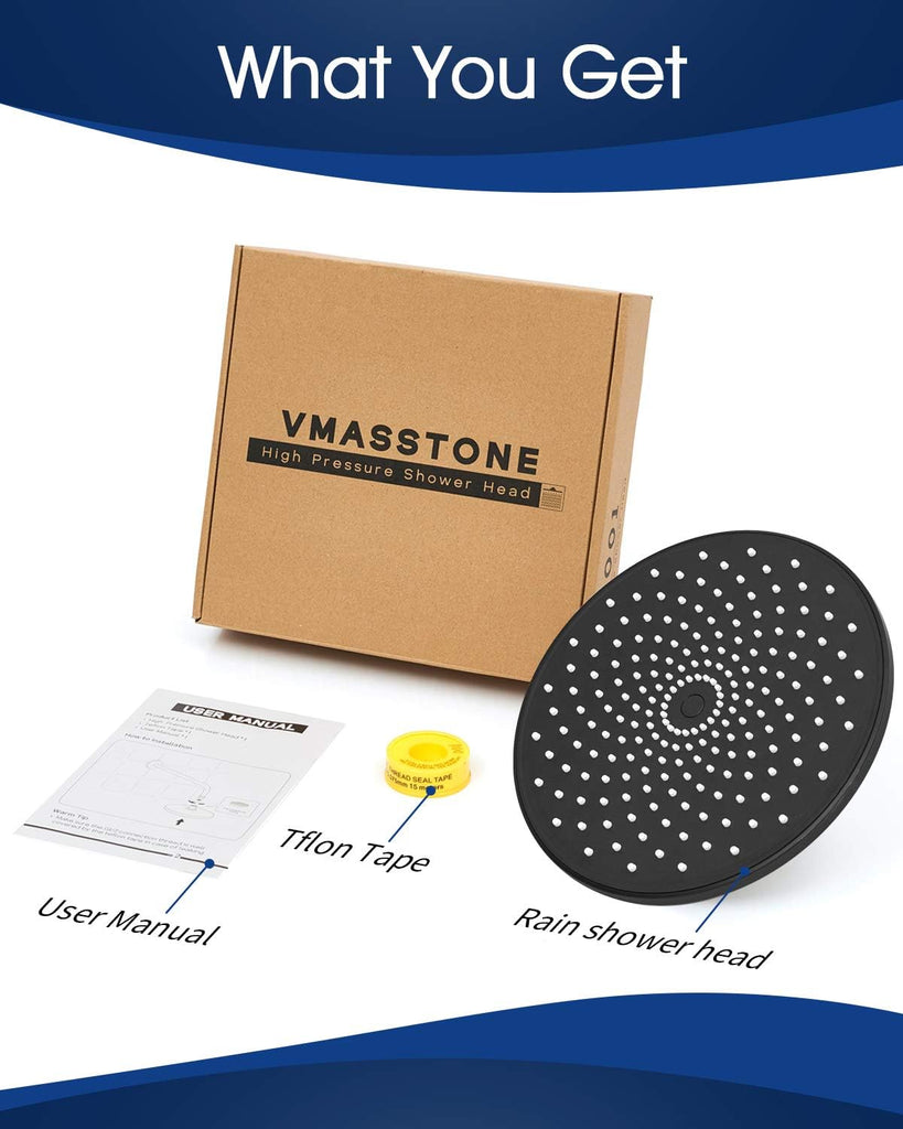 Rain Shower Head VMASSTONE 9In High Pressure Showerhead