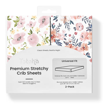 Premium Stretchy Crib Sheets (2-Pack)-Hypoallergenic, Silky Comfort, Buttery Soft, Calming Effect, All-Season