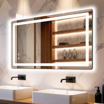 24x40 LED Bathroom Vanity Mirror with Lights, Anti-Fog, Dimmable