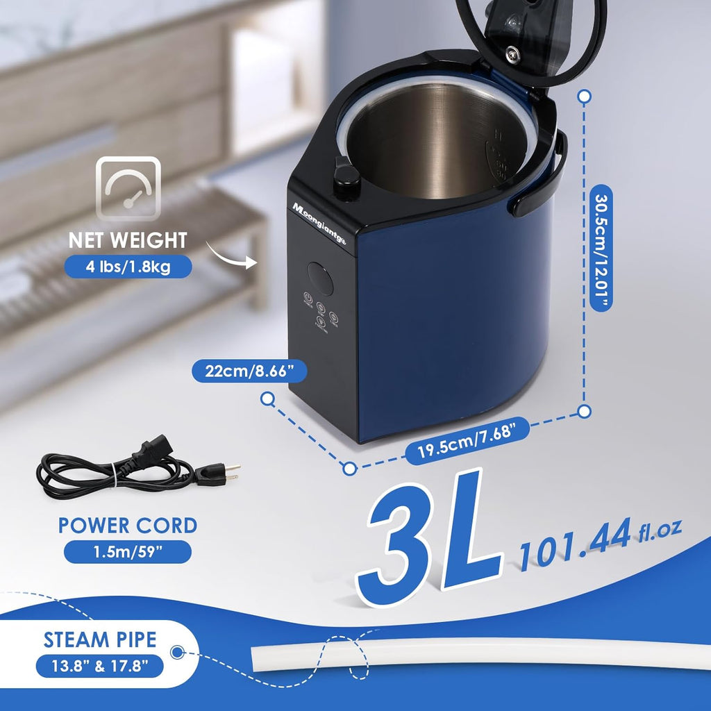 Portable Sauna Steamer, 3L Locking Steamer Machine with Remote Control