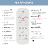 Electric Elongated Bidet Toilet Seat with Endless Warm Water, Front and Rear Wash, LED Light, Quiet Operation, Wireless Remote, Existing Toilet Compatible
