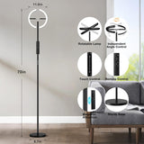 Floor Lamps, 40W/2400LM Rotatable LED Floor Lamp with Touch & Remote Control, 70" Tall Standing Lamp Stepless Dimmable