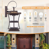 2 Packs Outdoor Wall Light, Oil Rubbed Bronze Exterior Light Fixture Waterproof Porch Sconces Wall Mounted Lighting