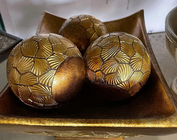 Decorative Orbs for Coffee Table Decor - Set of 3 Decorative Spheres - Elegant Shelf Decor Accents & Tabletop